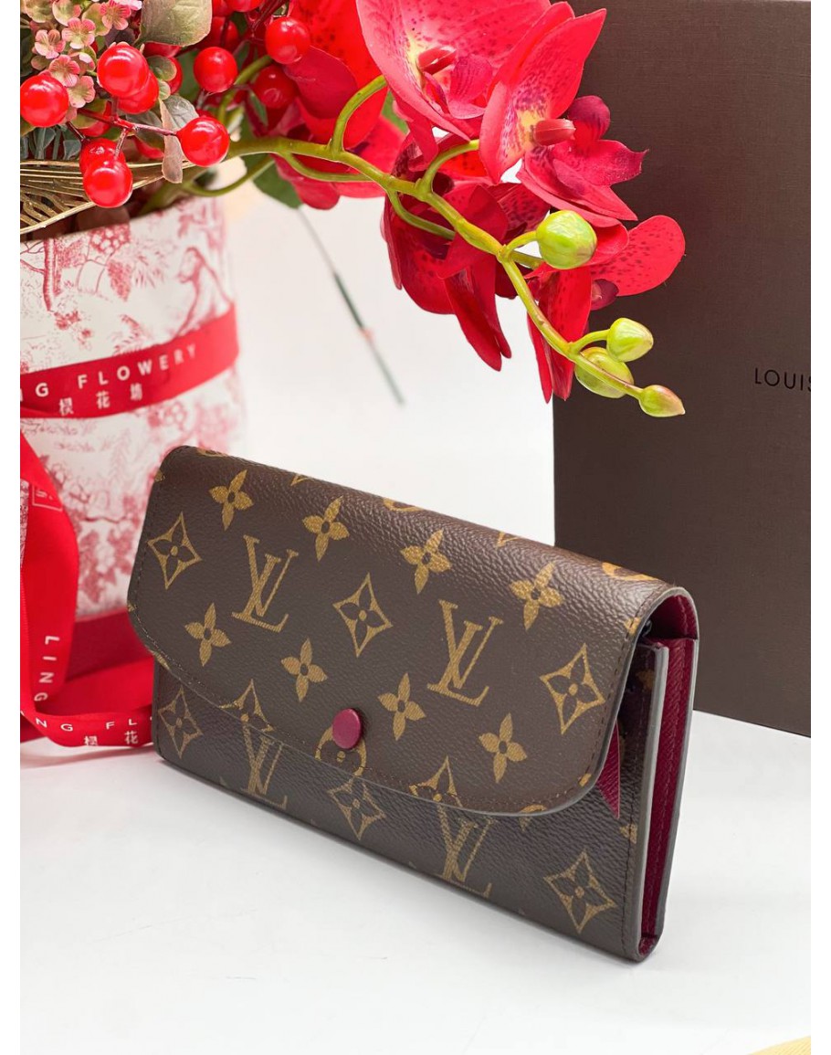 Louis selling Vuitton Long Bilfold Wine red Vernis Sarah Monogram